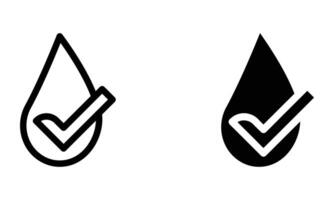 water drop with checkmark icon vector