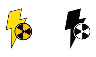 lightning bolt with radioactive symbol vector