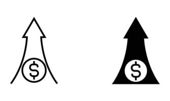Money with arrow up vector
