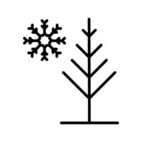 snowflake symbol with a tree without leaves vector
