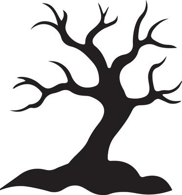 Silhouette of a Bare Tree in the Wind