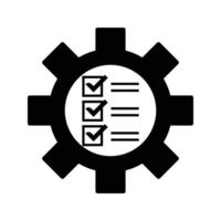 checklist with cogwheel vector