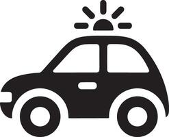 Black and White Car Icon with Rotating Light vector