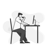 flat character illustration working from home vector
