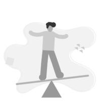 flat character illustration of maintaining balance vector