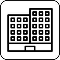 Building icon border black vector