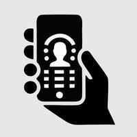 Smartphone icon with hand touch vector