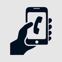 Smartphone icon with hand touch vector