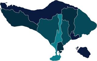 bali map with its region vector