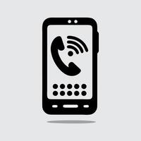 Smartphone icon silhouette with call screen vector