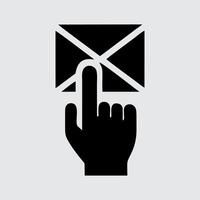 Silhouette of a pointing hand or illustration of a touching message vector