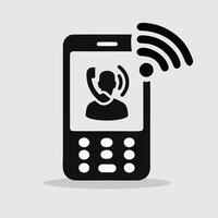 Smartphone icon silhouette with call screen vector