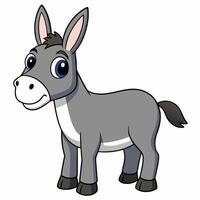Cartoon donkey on white background vector