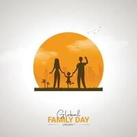 global family day. global family day creative concept poster design, template, banner, social media post, background. parents day concept. vector