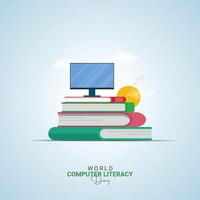 graphic of world computer literacy day good for world computer literacy day celebration. flat design. vector