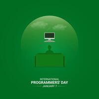 Banner template with developer design for international programmers day. vector