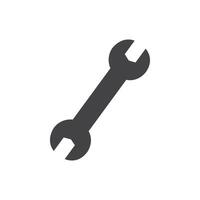 Wrench icon Symbol mark in filled style vector