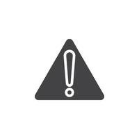 Warning Icon Symbol mark in filled style vector
