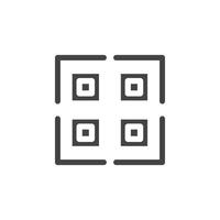 Qr code icon Symbol mark in filled style vector
