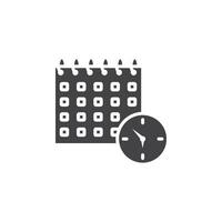 Calendar clock icon Symbol mark in filled style vector