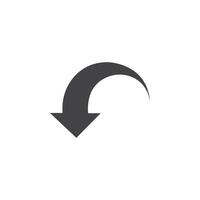 Undo icon Symbol mark in filled style vector