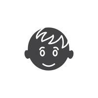 Child face icon Symbol mark in filled style vector
