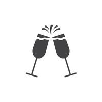 Clinking glasses icon Symbol mark in filled style vector