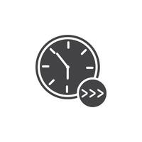 Time forward icon Symbol mark in filled style vector
