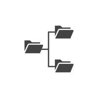 Folder tree icon Symbol mark in filled style vector