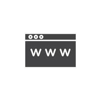 Browser icon Symbol mark in filled style vector
