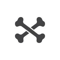 Bones icon Symbol mark in filled style vector