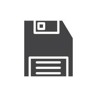 Floppy disk icon Symbol mark in filled style vector