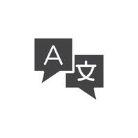 Language icon Symbol mark in filled style vector