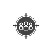 Target audience icon Symbol mark in filled style vector