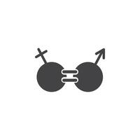 Gender equality icon Symbol mark in filled style vector