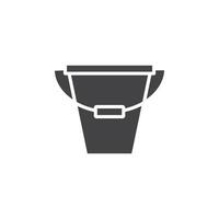 Bucket icon Symbol mark in filled style vector