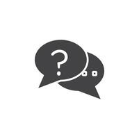 Question icon Symbol mark in filled style vector