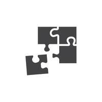Puzzle icon Symbol mark in filled style vector