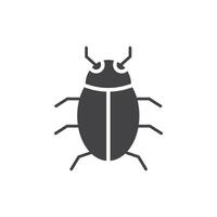 Bug icon Symbol mark in filled style vector