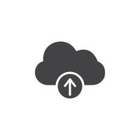 Cloud upload icon Symbol mark in filled style vector