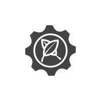 Green technology icon Symbol mark in filled style vector