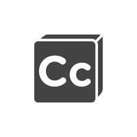 Closed caption icon Symbol mark in filled style vector