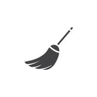 Broom icon Symbol mark in filled style vector