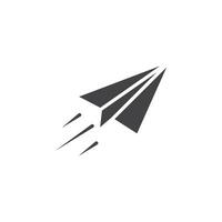 Paper plane icon Symbol mark in filled style vector