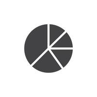 Pie Chart Icon Symbol mark in filled style vector