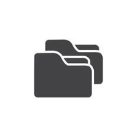Folder box icon Symbol mark in filled style vector