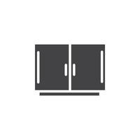 Cabinet icon Symbol mark in filled style vector