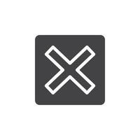 Close Icon Symbol mark in filled style vector