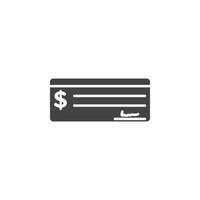 Money check icon Symbol mark in filled style vector