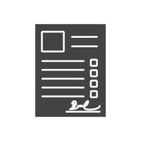 Signed document icon Symbol mark in filled style vector